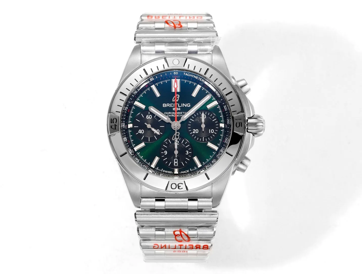 BLS Factory Breitling Chronomat Automatic Chronograph Watch with Green Dial and Stainless WeatherProof 2661