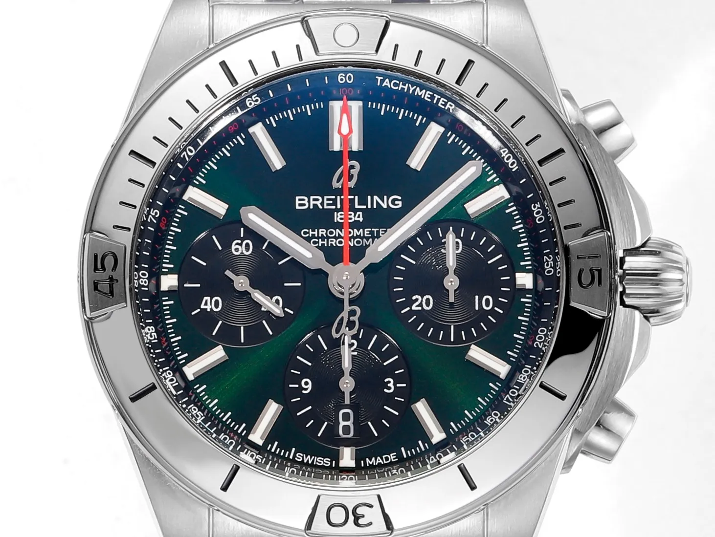 BLS Factory Breitling Chronomat Automatic Chronograph Watch with Green Dial and Stainless WeatherProof 2661