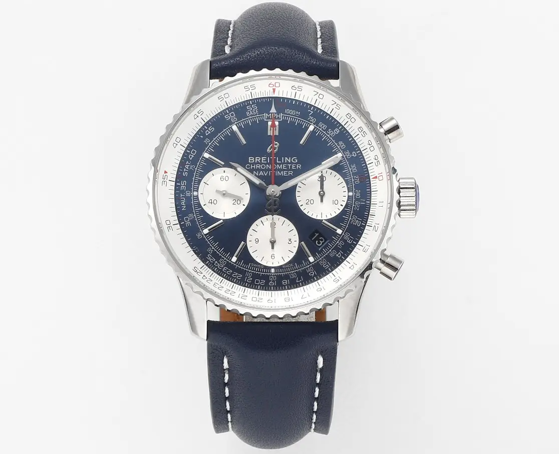 GF Factory Breitling Navitimer 1 B01 Chronograph Blue Leather –  Super Clone Watch Efficient 2423