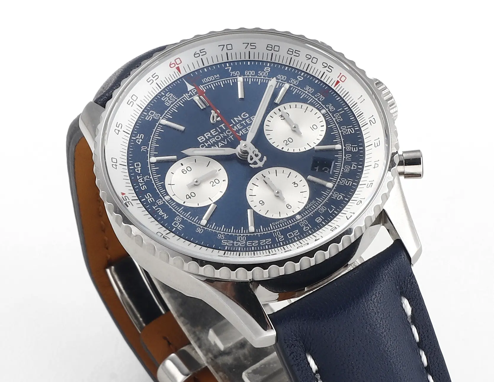 GF Factory Breitling Navitimer 1 B01 Chronograph Blue Leather –  Super Clone Watch Efficient 2423