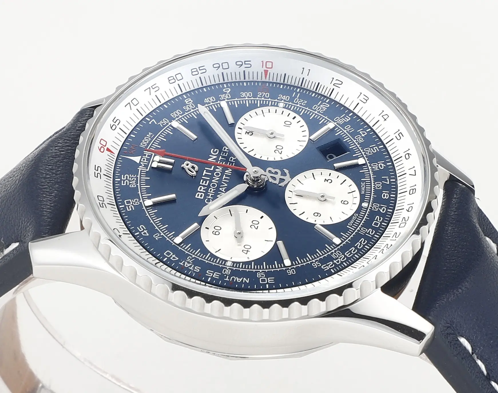 GF Factory Breitling Navitimer 1 B01 Chronograph Blue Leather –  Super Clone Watch Efficient 2423
