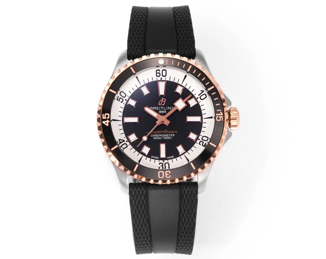 BLS Factory Breitling Superocean Automatic Men’s Dive Watch – Black Dial with White Markers TopPick 2653