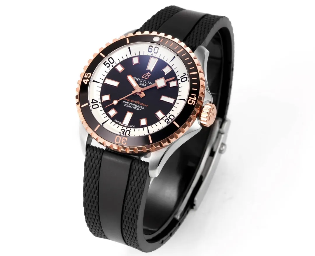 BLS Factory Breitling Superocean Automatic Men’s Dive Watch – Black Dial with White Markers TopPick 2653