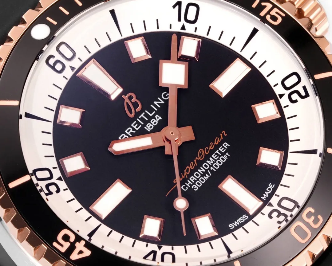 BLS Factory Breitling Superocean Automatic Men’s Dive Watch – Black Dial with White Markers TopPick 2653
