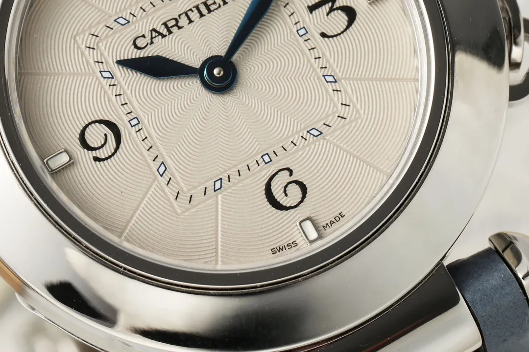 Tailored AF Factory Cartier Pasha de Cartier Women’s Watch with Blue Leather Strap and Silver Case 5395