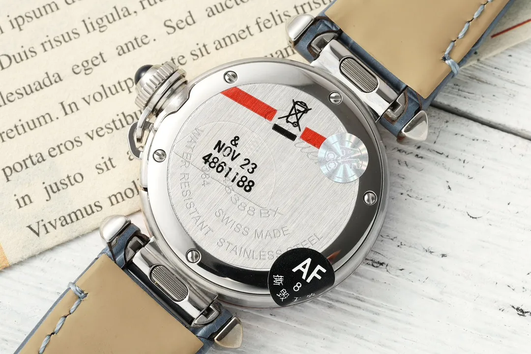 Tailored AF Factory Cartier Pasha de Cartier Women’s Watch with Blue Leather Strap and Silver Case 5395