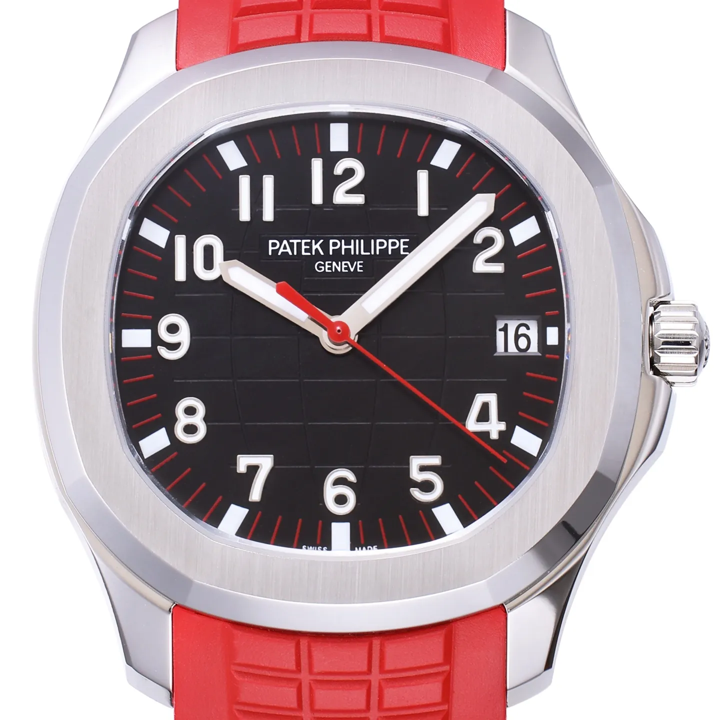 OnTrend 3K Factory Patek Philippe Aquanaut Automatic Men’s Watch with Black Dial, Red Rubber Strap 5182