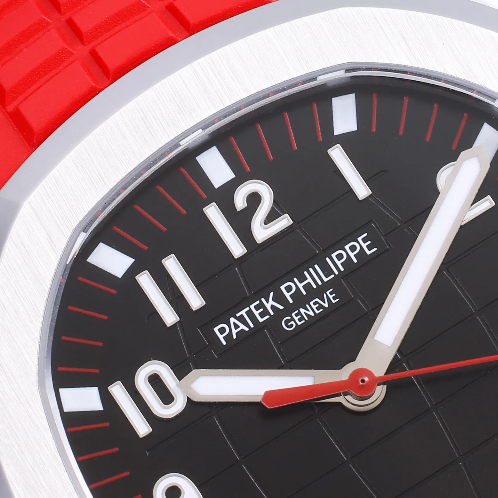 OnTrend 3K Factory Patek Philippe Aquanaut Automatic Men’s Watch with Black Dial, Red Rubber Strap 5182