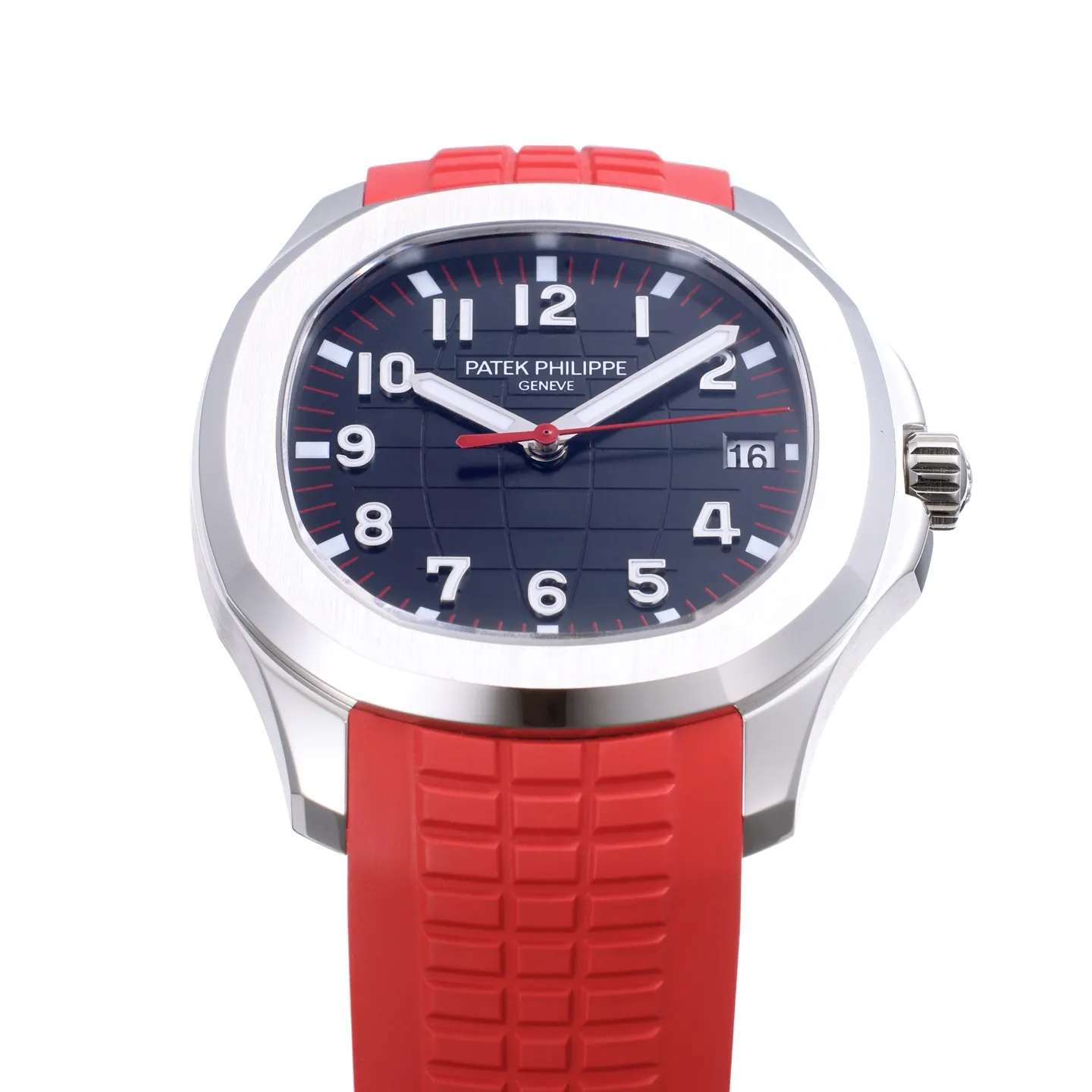 OnTrend 3K Factory Patek Philippe Aquanaut Automatic Men’s Watch with Black Dial, Red Rubber Strap 5182
