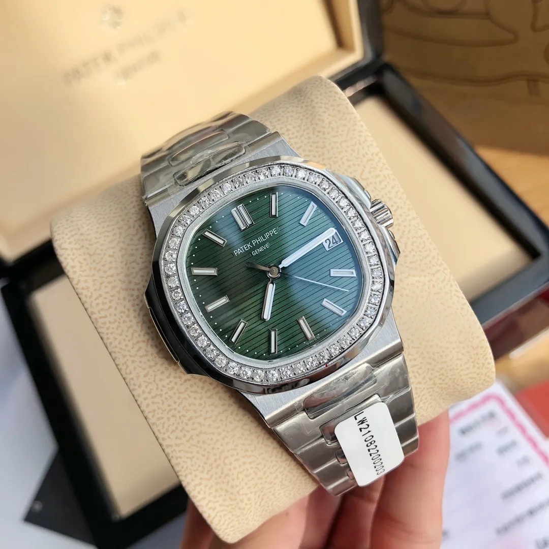 Original 3K Factory Patek Philippe Nautilus Green Dial Bezel Stainless Steel Automatic Men’s Watch 5181