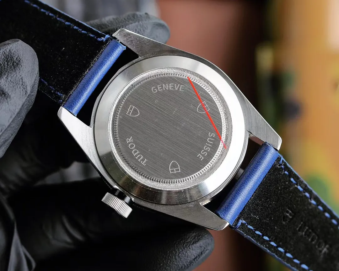 Tudor Black Bay GMT Men’s Watch – Black Dial, Blue-Red Pepsi Bezel, Blue Leather Strap, Stainless Steel Case Lightweight 4287