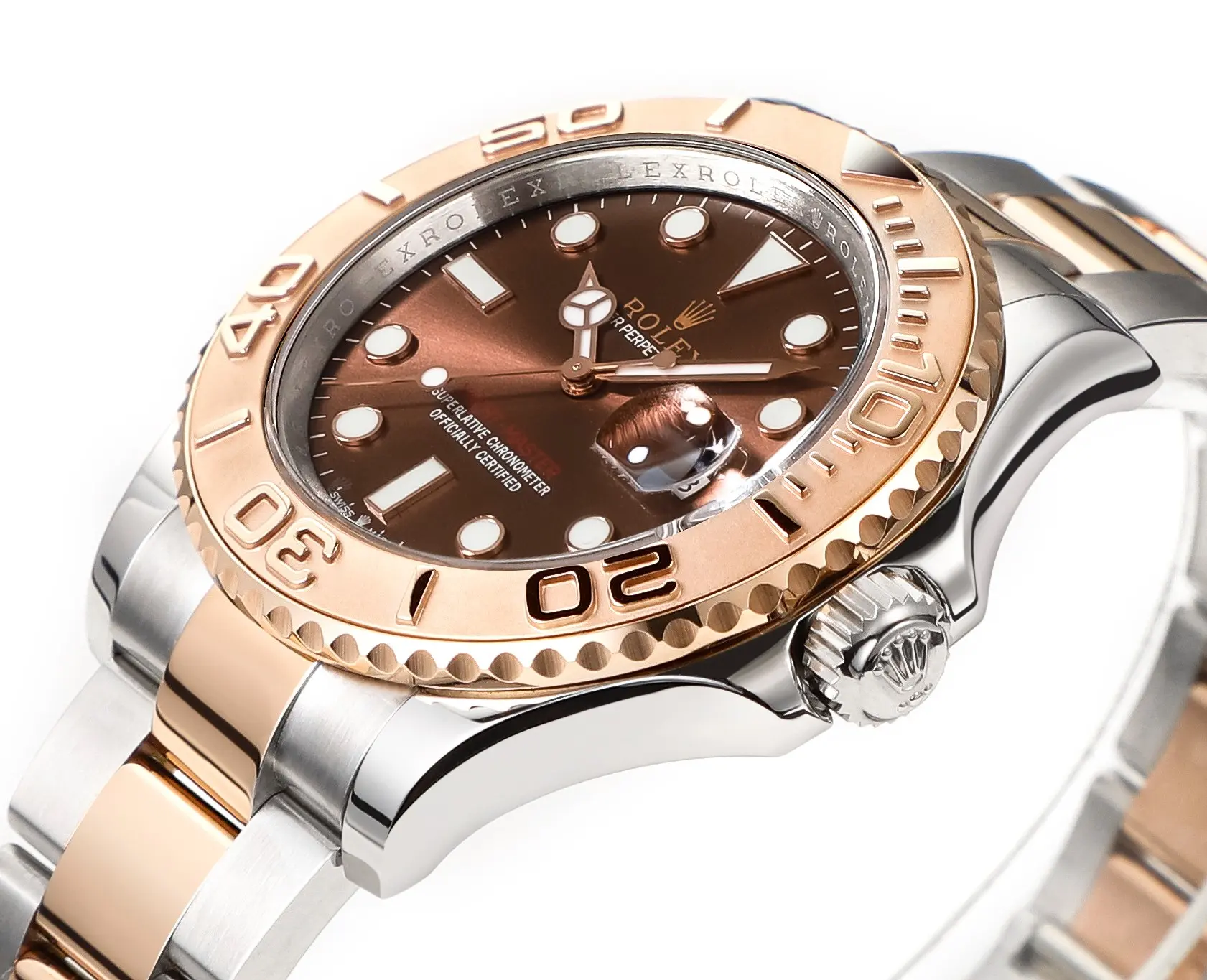 Lightweight Rolex Yacht-Master 42 Rose Gold & Stainless Steel Brown Dial VSF Luxury Watch Collection from VSF Watches 345