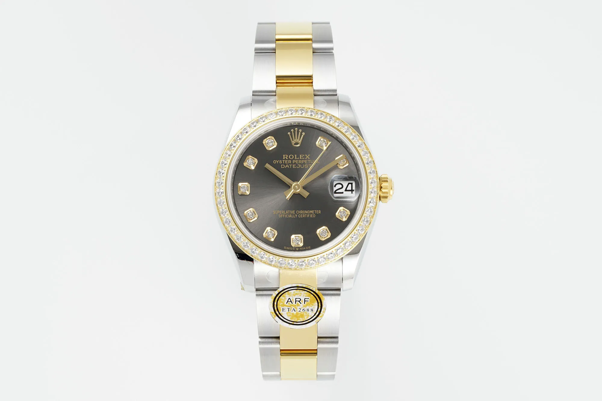 AR Factory Rolex Lady-Datejust 31mm Oystersteel and Yellow Gold Diamond Bezel Black Dial Luxury Women’s Watch Popular 194
