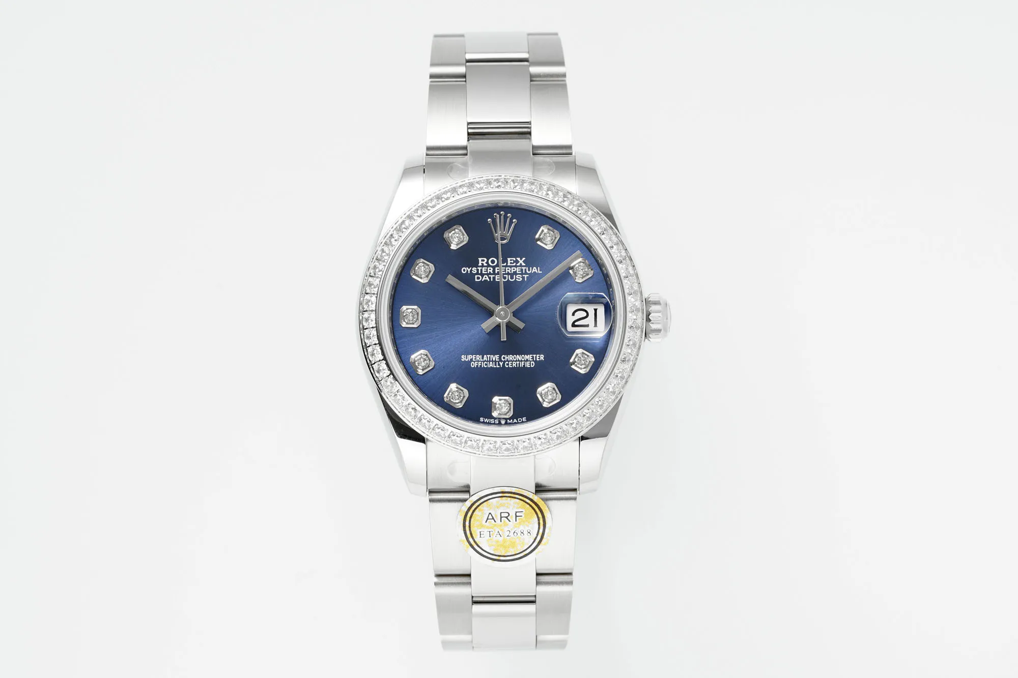 AR Factory Rolex Datejust 31mm Stainless Steel Blue Dial Diamond Bezel Oyster Perpetual Automatic Watch SmartChoice 4960