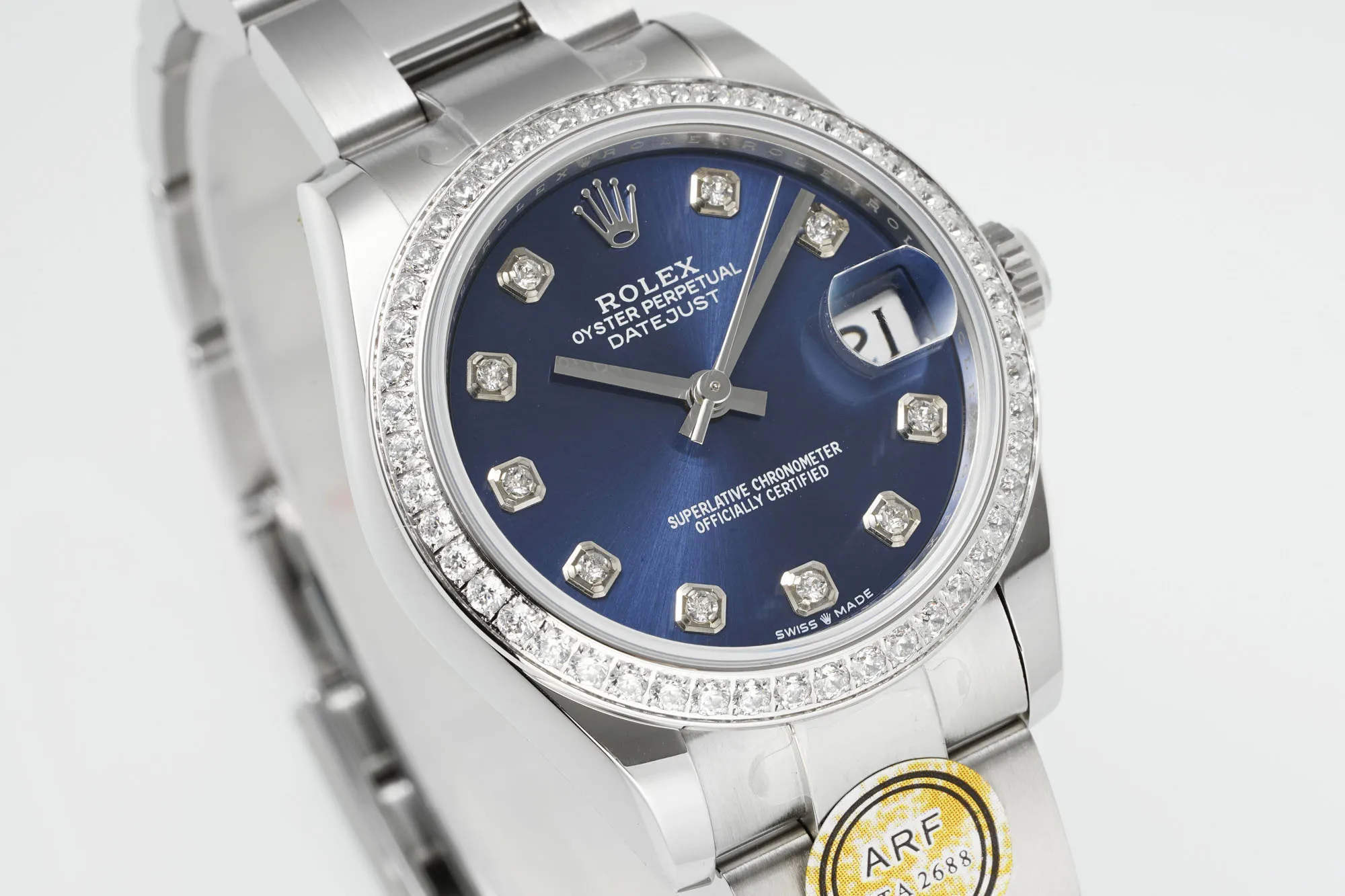 AR Factory Rolex Datejust 31mm Stainless Steel Blue Dial Diamond Bezel Oyster Perpetual Automatic Watch SmartChoice 4960