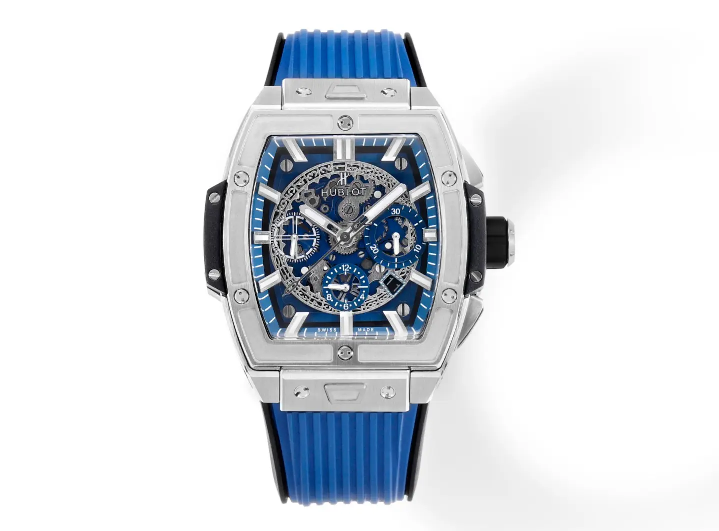 OnTrend TW Factory HUBLOT Spirit of Big Bang Limited Edition Watch – Titanium & Resin, Blue Rubber Strap, Racing Inspired Design, Best Replica Watch 7641