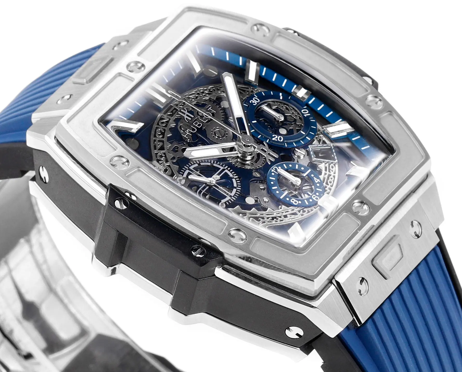 Compact TMF Factory HUBLOT Spirit of Big Bang Limited Edition Watch – Titanium & Resin, Blue Rubber Strap, Racing Inspired Design, Best Replica Watch 7470