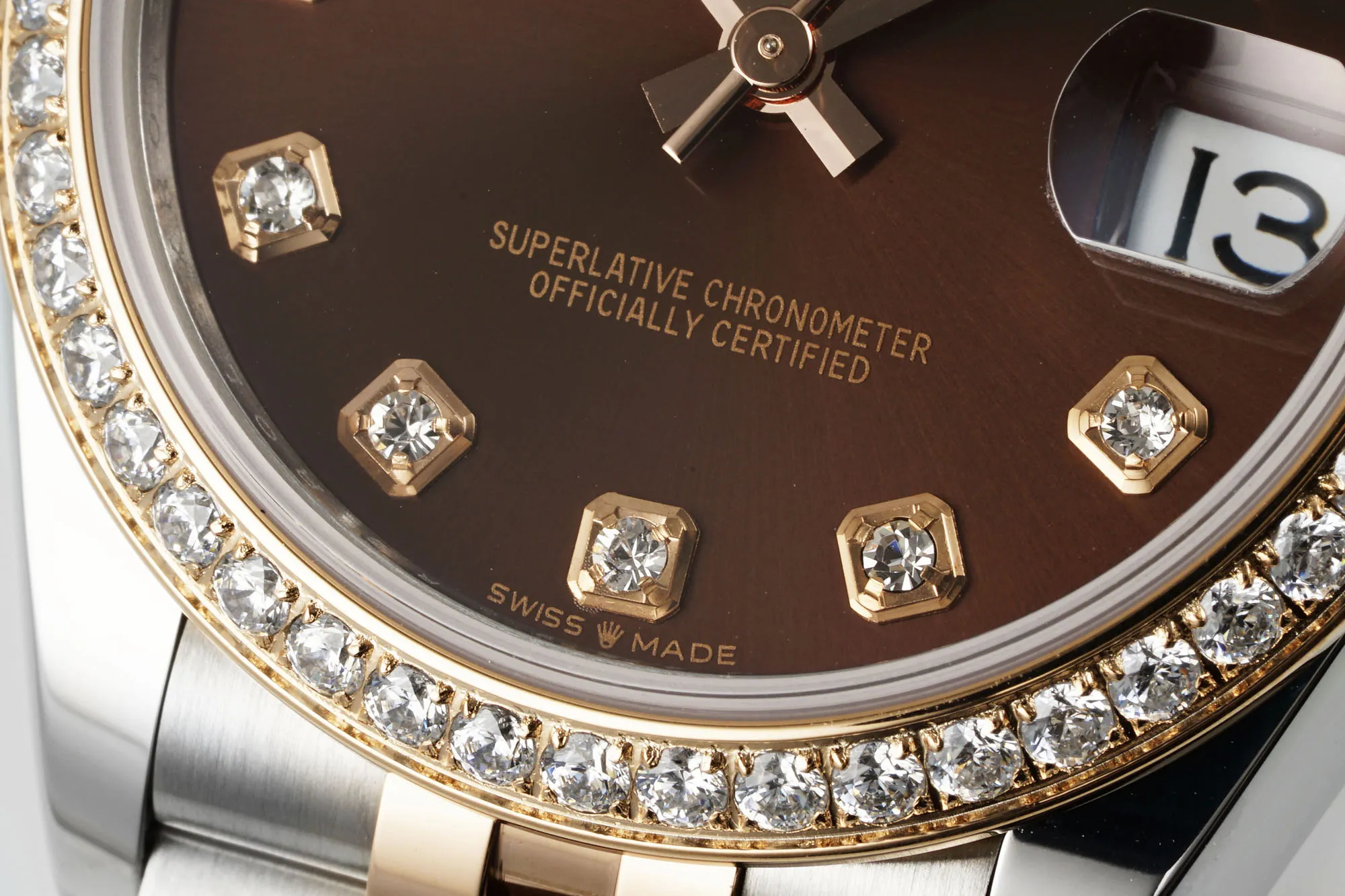 AR Factory Rolex Datejust 31mm Chocolate Brown Dial Diamond Bezel Everose Gold and Steel Jubilee Bracelet Women’s Watch Durable 4983