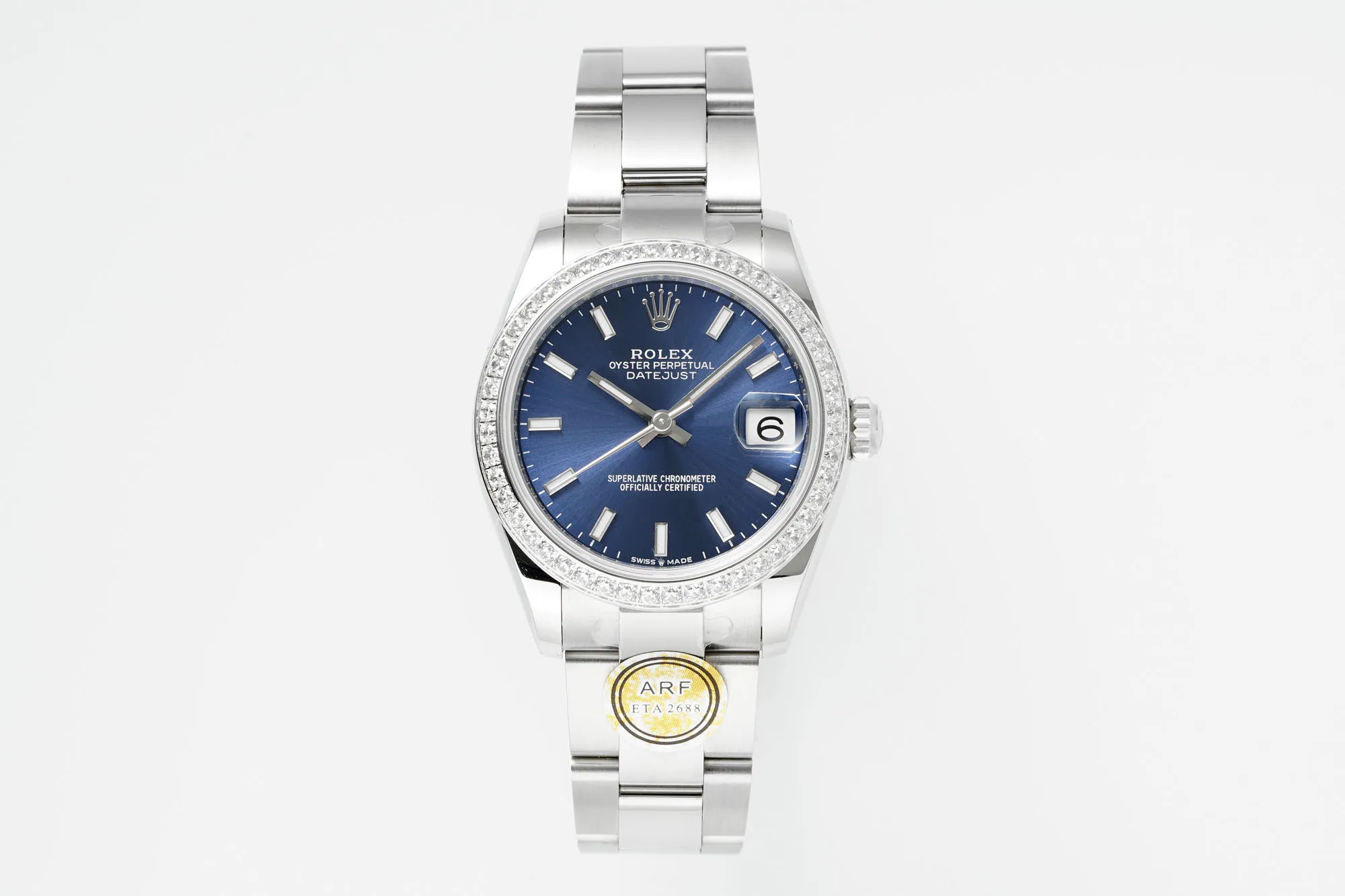AR Factory Rolex Lady-Datejust 31mm Blue Dial Diamond Bezel Stainless Steel Oyster Bracelet Women’s Watch Seasonal 4965