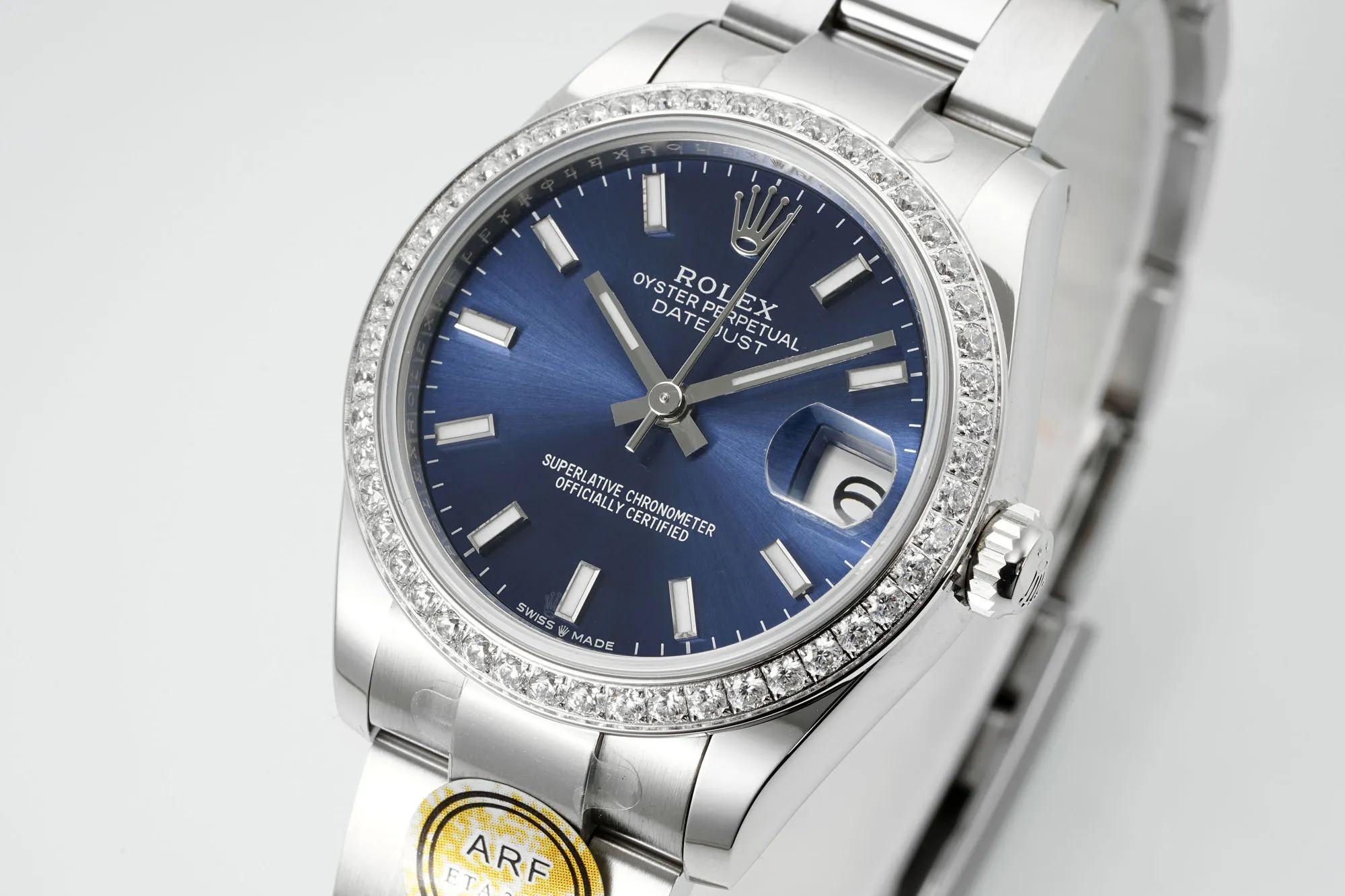 AR Factory Rolex Lady-Datejust 31mm Blue Dial Diamond Bezel Stainless Steel Oyster Bracelet Women’s Watch Seasonal 4965