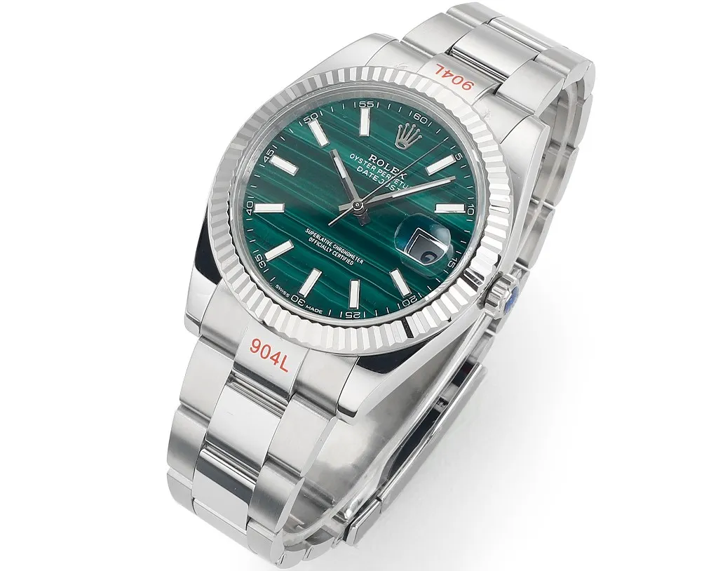 HighPerformance VS Factory Rolex Datejust 41mm Green Palm Motif Dial Fluted Bezel Oystersteel Oyster Bracelet Watch 282