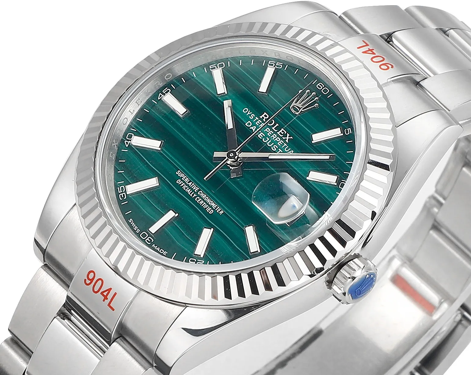 HighPerformance VS Factory Rolex Datejust 41mm Green Palm Motif Dial Fluted Bezel Oystersteel Oyster Bracelet Watch 282