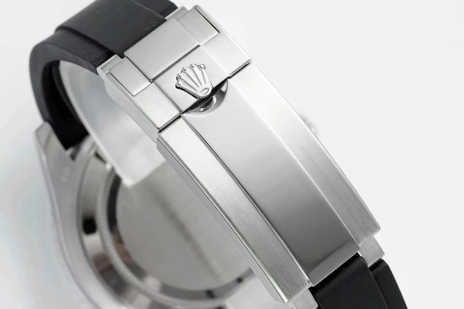 RelaxedFit Rolex Yacht-Master 42mm Platinum Case Watch with Diamond & Amethyst Bezel and Black Rubber Strap 350