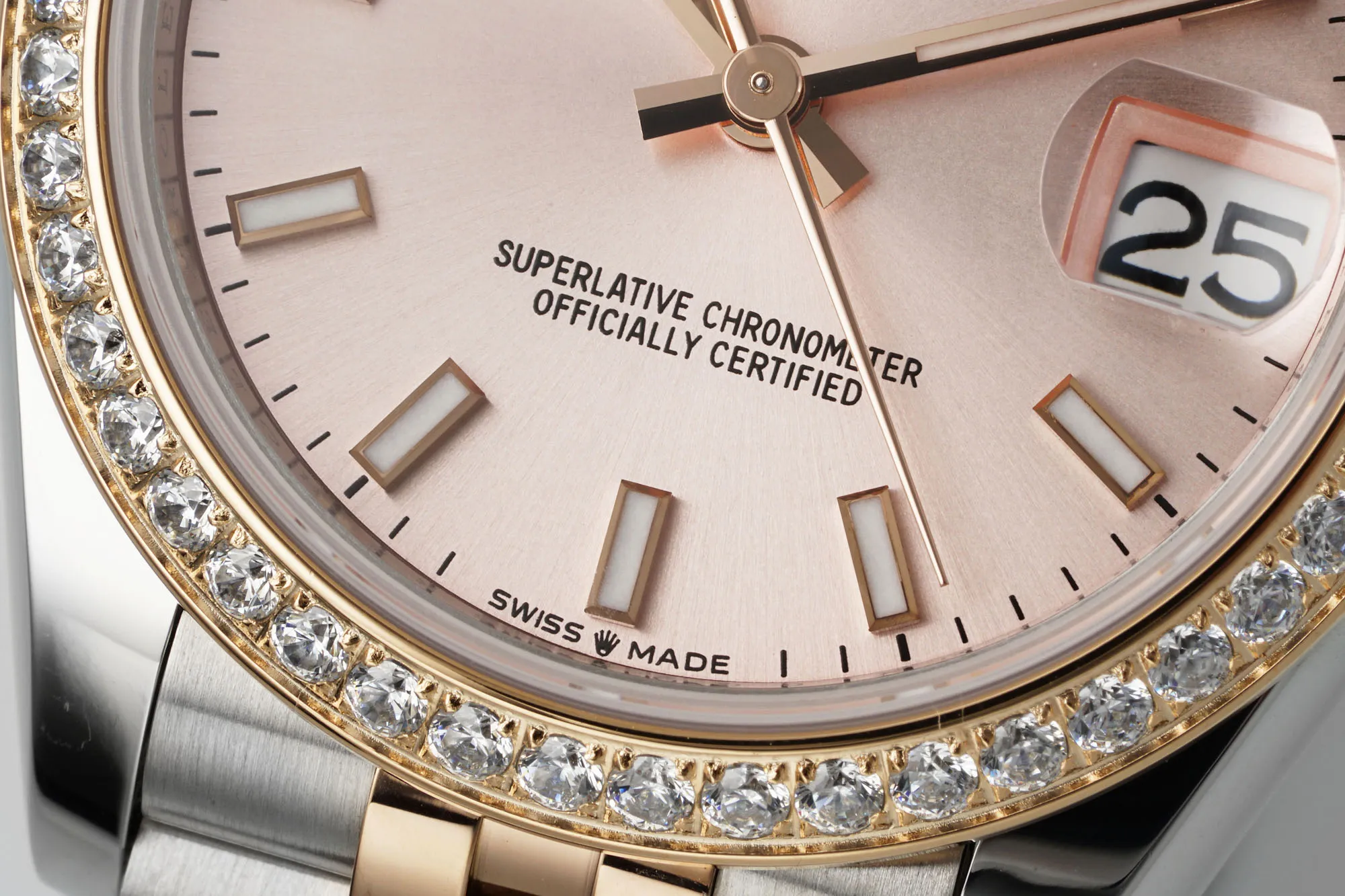Premium AR Factory Rolex Datejust 31mm Women’s Automatic Watch with Pink Dial, Diamond Bezel, and Two-Tone Silver Gold Jubilee Bracelet 4988