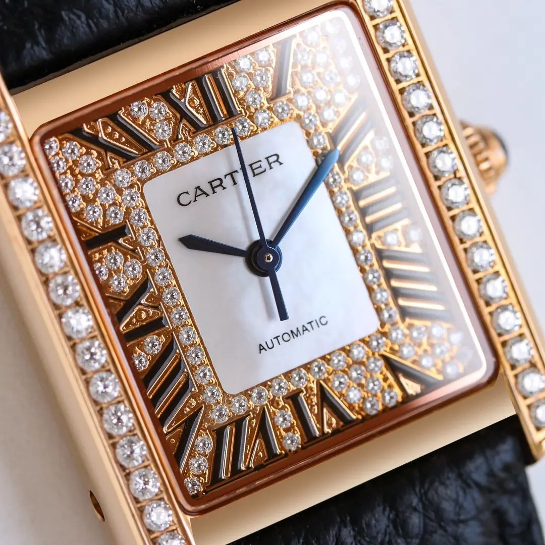 TechFriendly 3K Factory Cartier Tank MK3 Automatic Watch Rose Gold Black Leather – Top Quality Replica Watch 2760