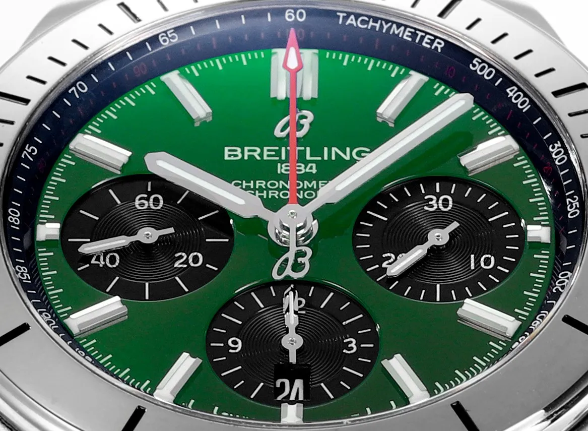 BLS Factory Breitling Chronomat Automatic Chronograph Green Dial Stainless Steel Case Men’s Watch HighPerformance 2671