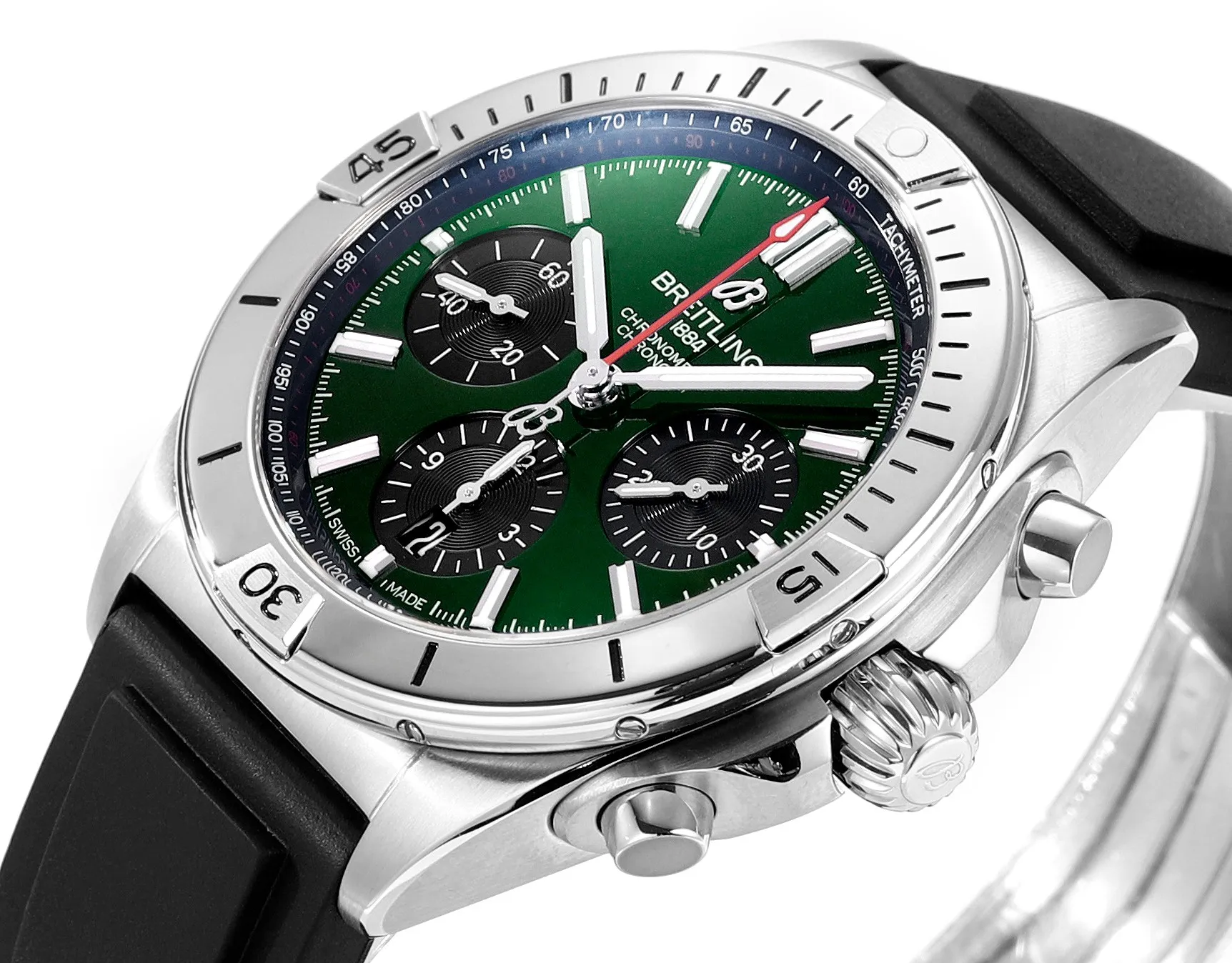 BLS Factory Breitling Chronomat Automatic Chronograph Green Dial Stainless Steel Case Men’s Watch HighPerformance 2671