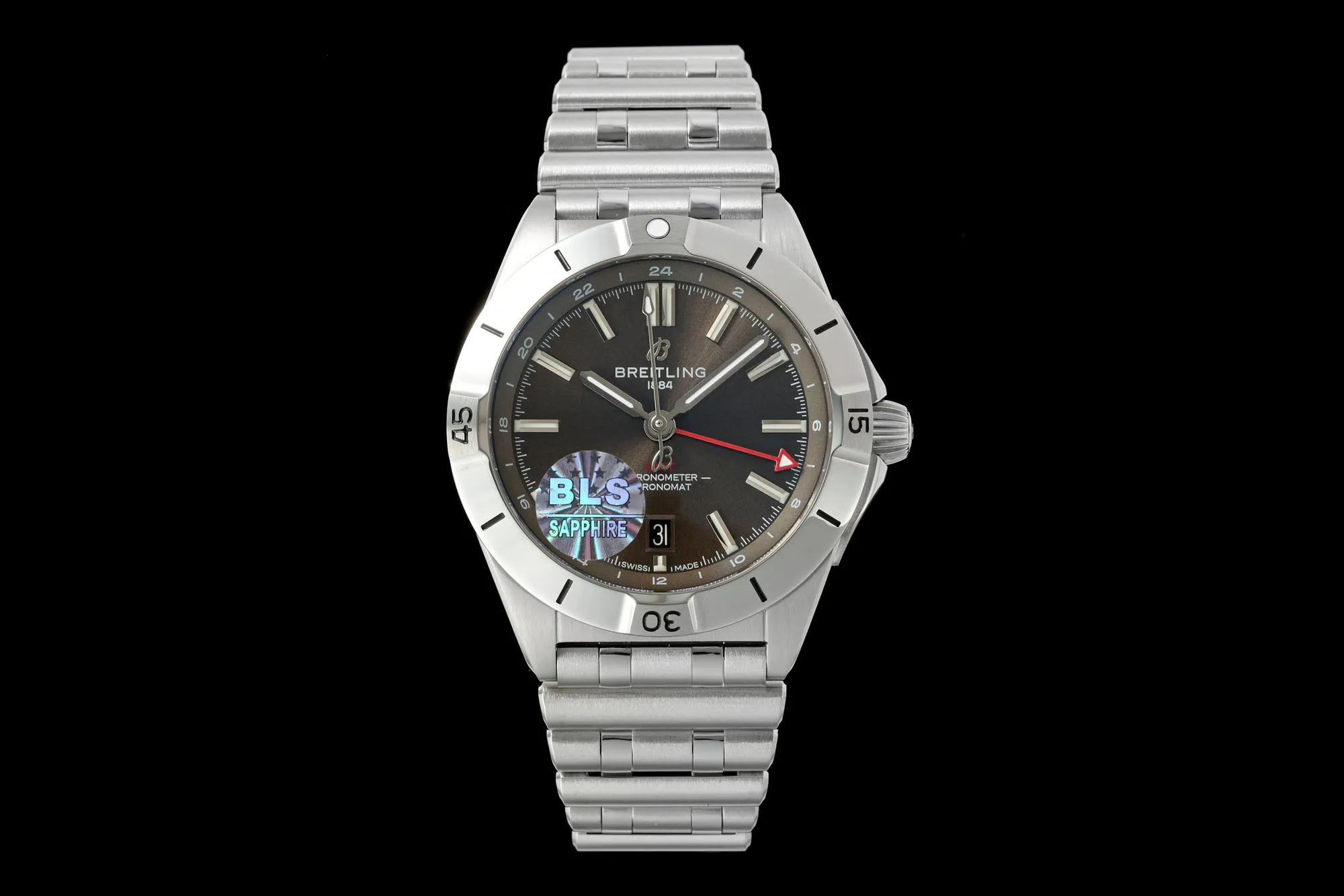 Affordable BLS Factory Breitling Chronomat B01 42 Automatic Men’s Watch – Black Dial, Stainless Steel Bracelet 2673