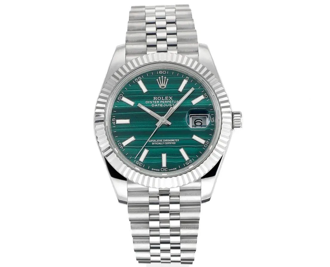 ZeroBulk Rolex Datejust 41 Custom Malachite Dial Green Watch – F8 Exclusive Series Super Clone Rolex Collection 182