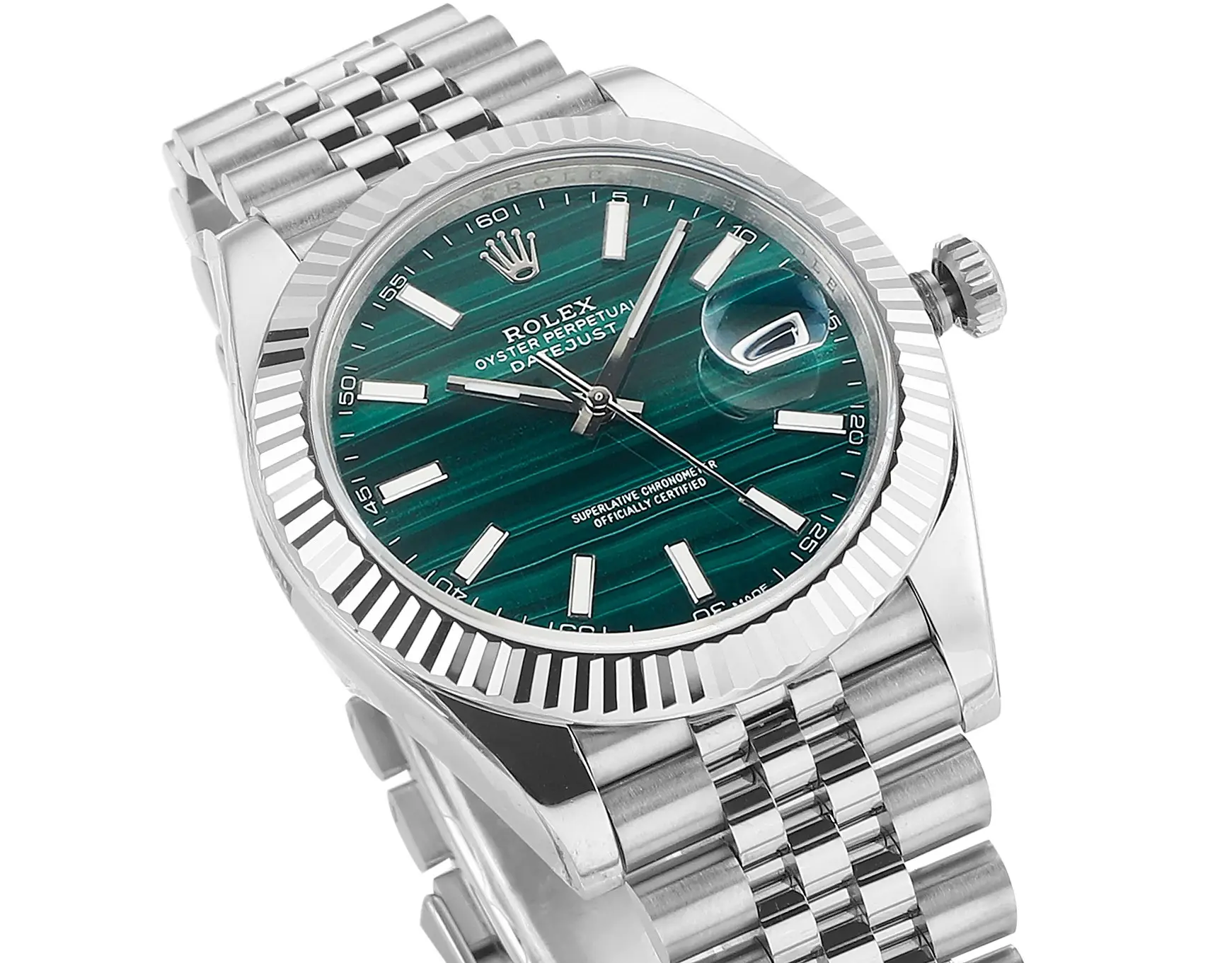ZeroBulk Rolex Datejust 41 Custom Malachite Dial Green Watch – F8 Exclusive Series Super Clone Rolex Collection 182