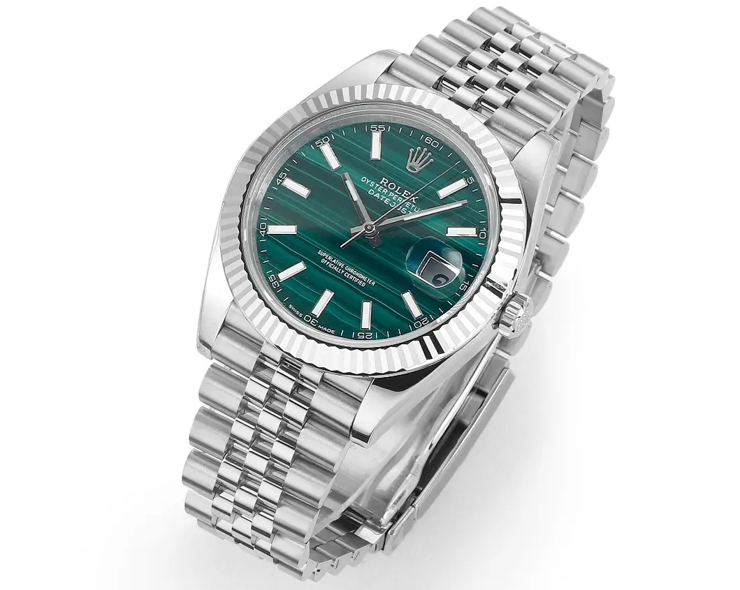 ZeroBulk Rolex Datejust 41 Custom Malachite Dial Green Watch – F8 Exclusive Series Super Clone Rolex Collection 182
