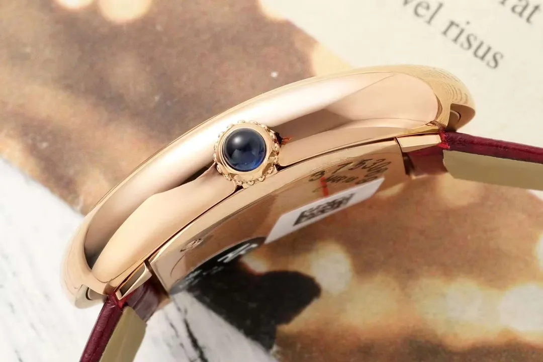 GoAnywhere AF Factory Cartier Baignoire Rose Gold Oval Dial Red Leather Strap Women’s Quartz Watch 5424
