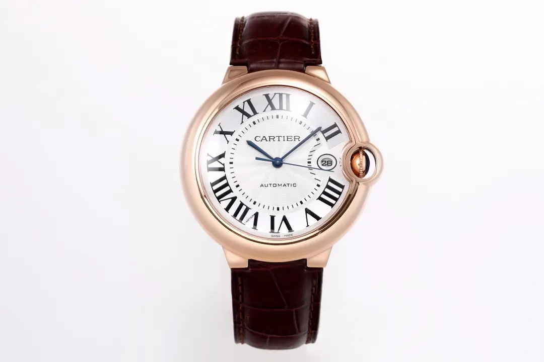 ZeroBulk 3K Factory Cartier Ballon Bleu 42mm Rose Gold Brown Leather – Top Quality Replica Watch 5207