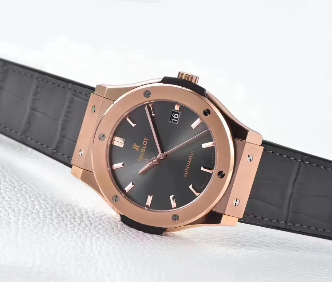 GS Factory Hublot  Fusion Rose Gold with Black Dial – 45mm Automatic Super Clone Watch WellDesigned 5792