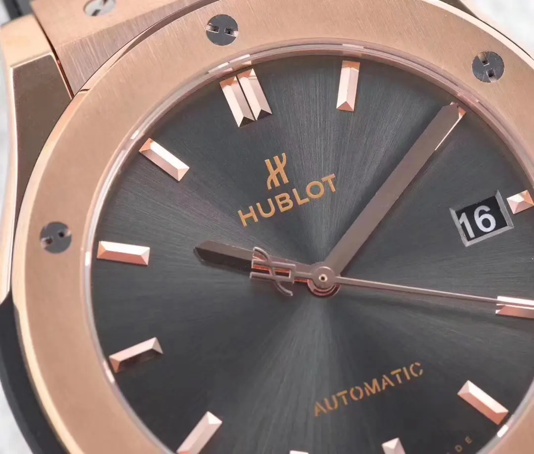 GS Factory Hublot  Fusion Rose Gold with Black Dial – 45mm Automatic Super Clone Watch WellDesigned 5792