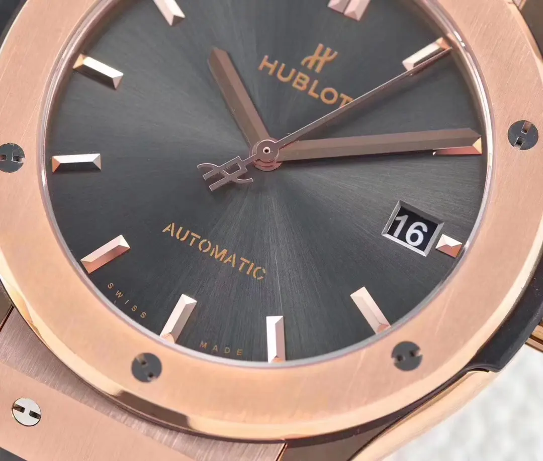 GS Factory Hublot  Fusion Rose Gold with Black Dial – 45mm Automatic Super Clone Watch WellDesigned 5792
