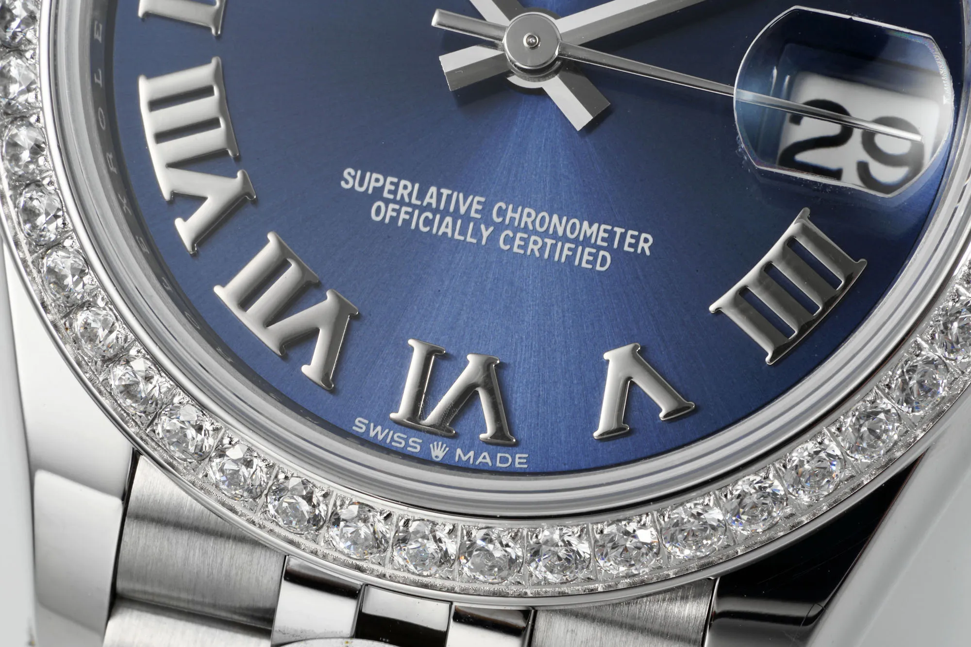 AR Factory Rolex Datejust 31mm Blue Roman Dial Diamond Bezel Stainless Steel Jubilee Bracelet Women’s Luxury Watch Original 237