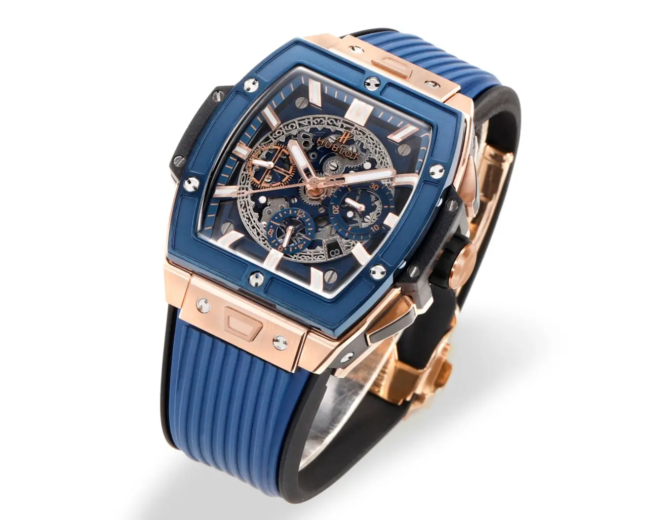 JJ Factory HUBLOT Spirit of Big Bang King Gold Blue Skeleton Dial Limited Edition Watch with Rubber Strap – Super Clone Excellence Durable 6371