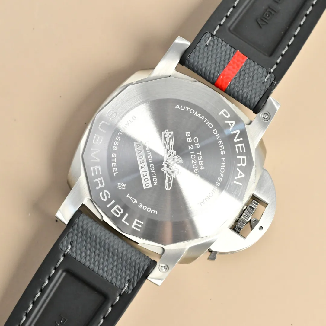 VS Factory Panerai Submersible Luna Rossa Automatic Blue Dial Grey Rubber Strap with Red Accents Men’s Dive Watch Attractive 789