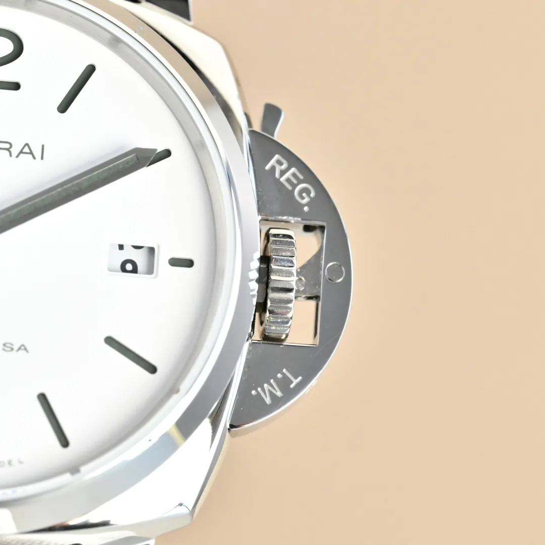 Panerai Luminor Luna Rossa Automatic White Dial Stainless Steel Case Grey Fabric Strap Men’s Watch Sporty 808