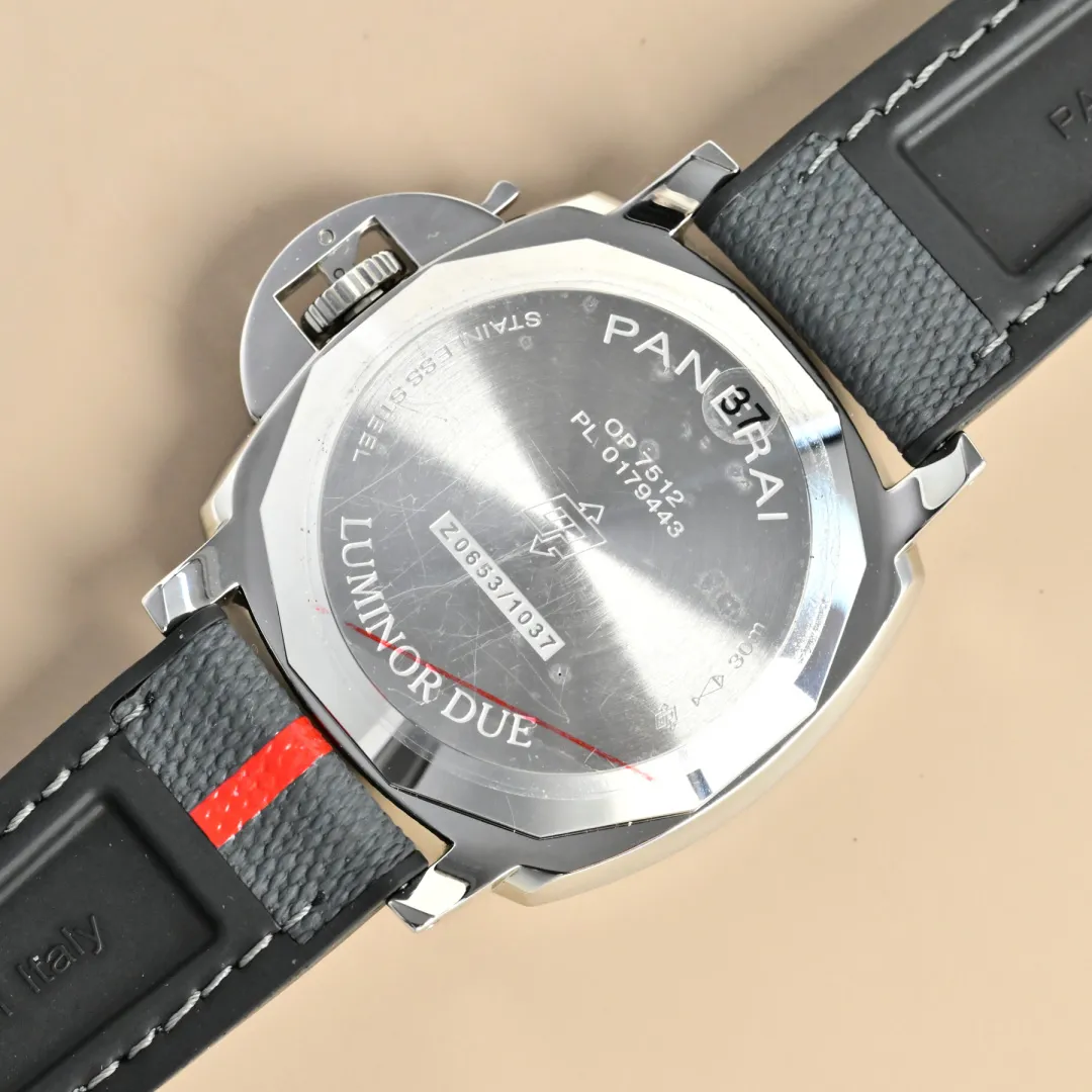 Panerai Luminor Luna Rossa Automatic White Dial Stainless Steel Case Grey Fabric Strap Men’s Watch Sporty 808