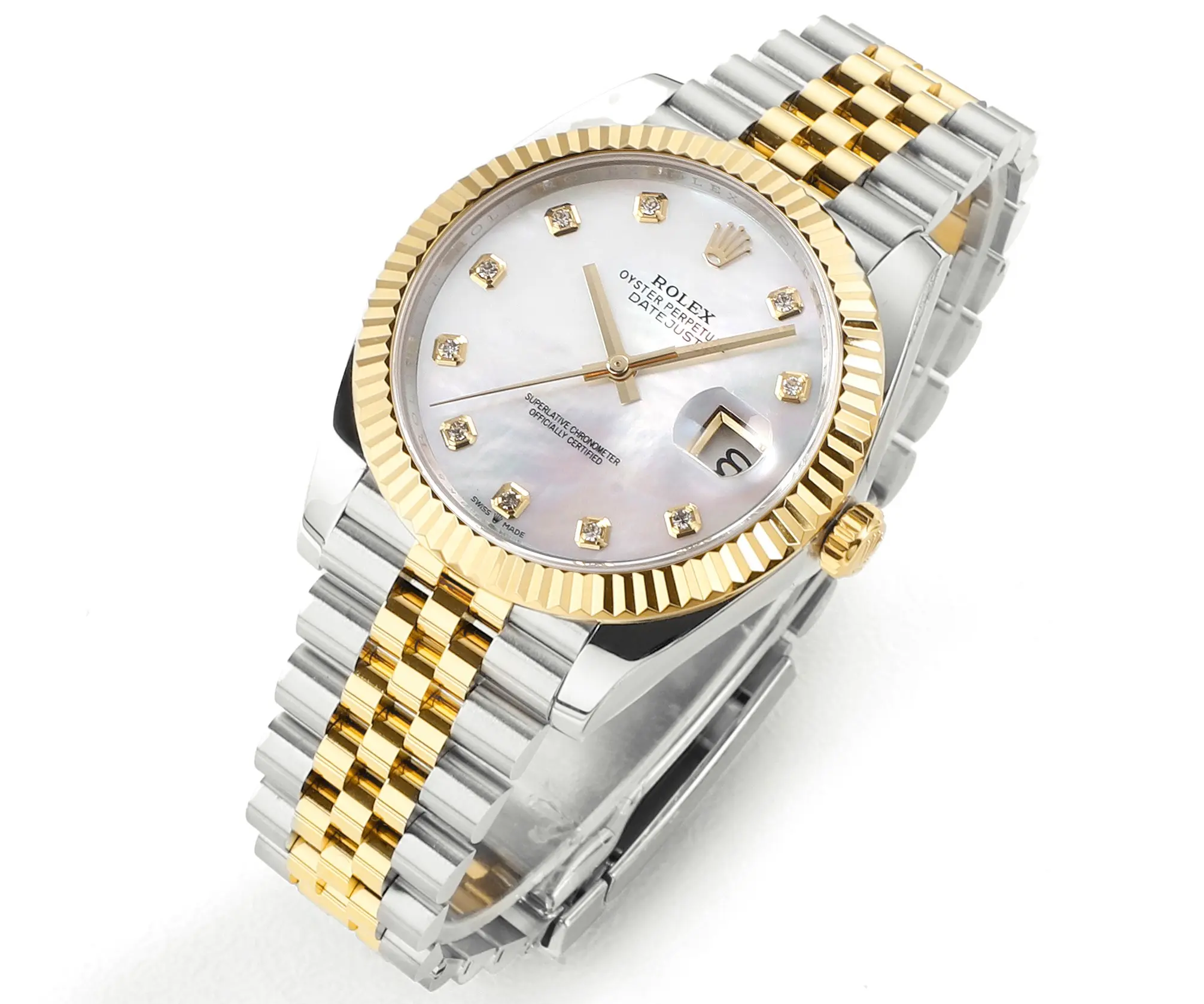 Neat Rolex Datejust 41mm Two-Tone Gold and Steel Watch with Diamond Bezel – Super Clone VSF Watch 307
