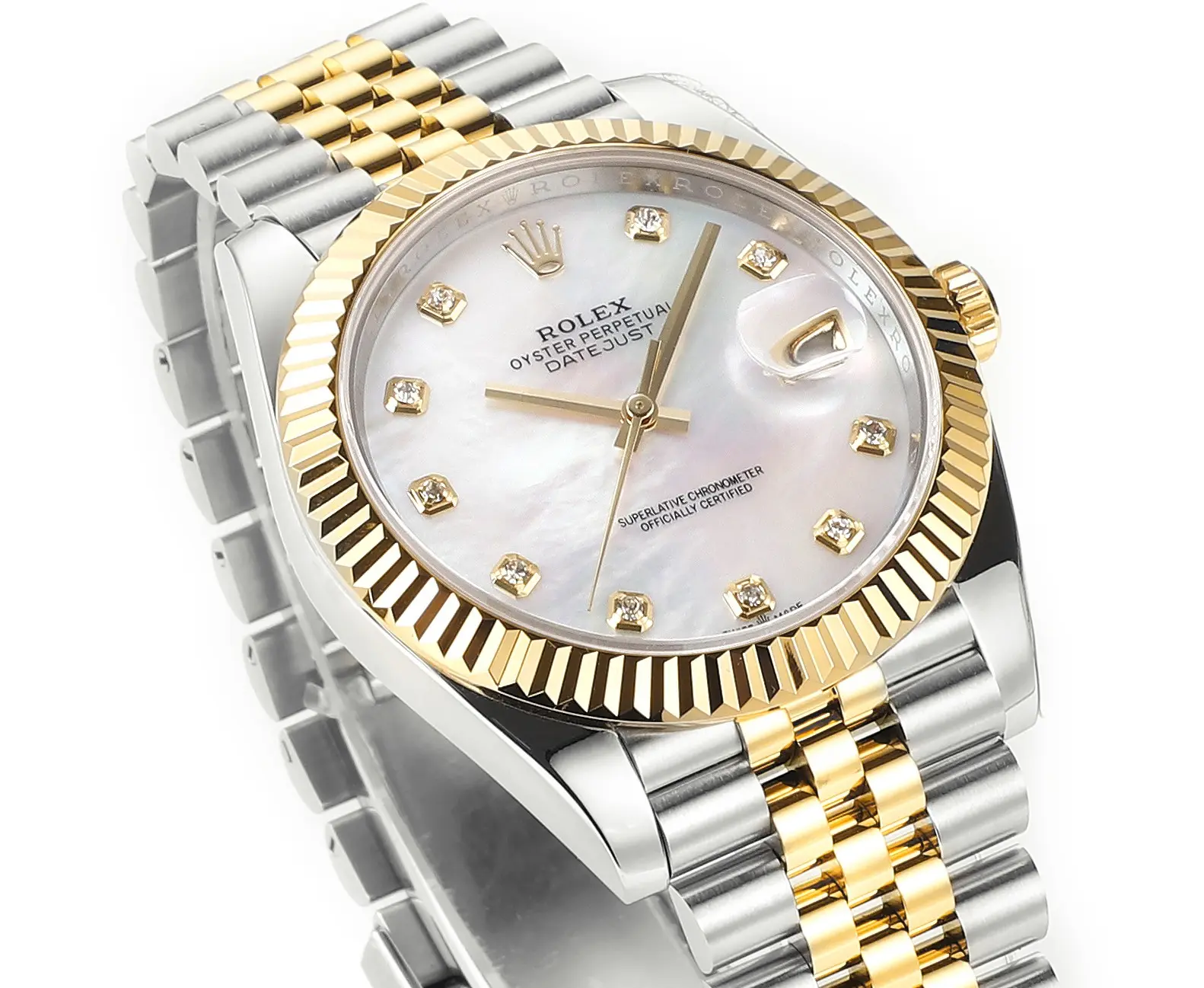 Neat Rolex Datejust 41mm Two-Tone Gold and Steel Watch with Diamond Bezel – Super Clone VSF Watch 307