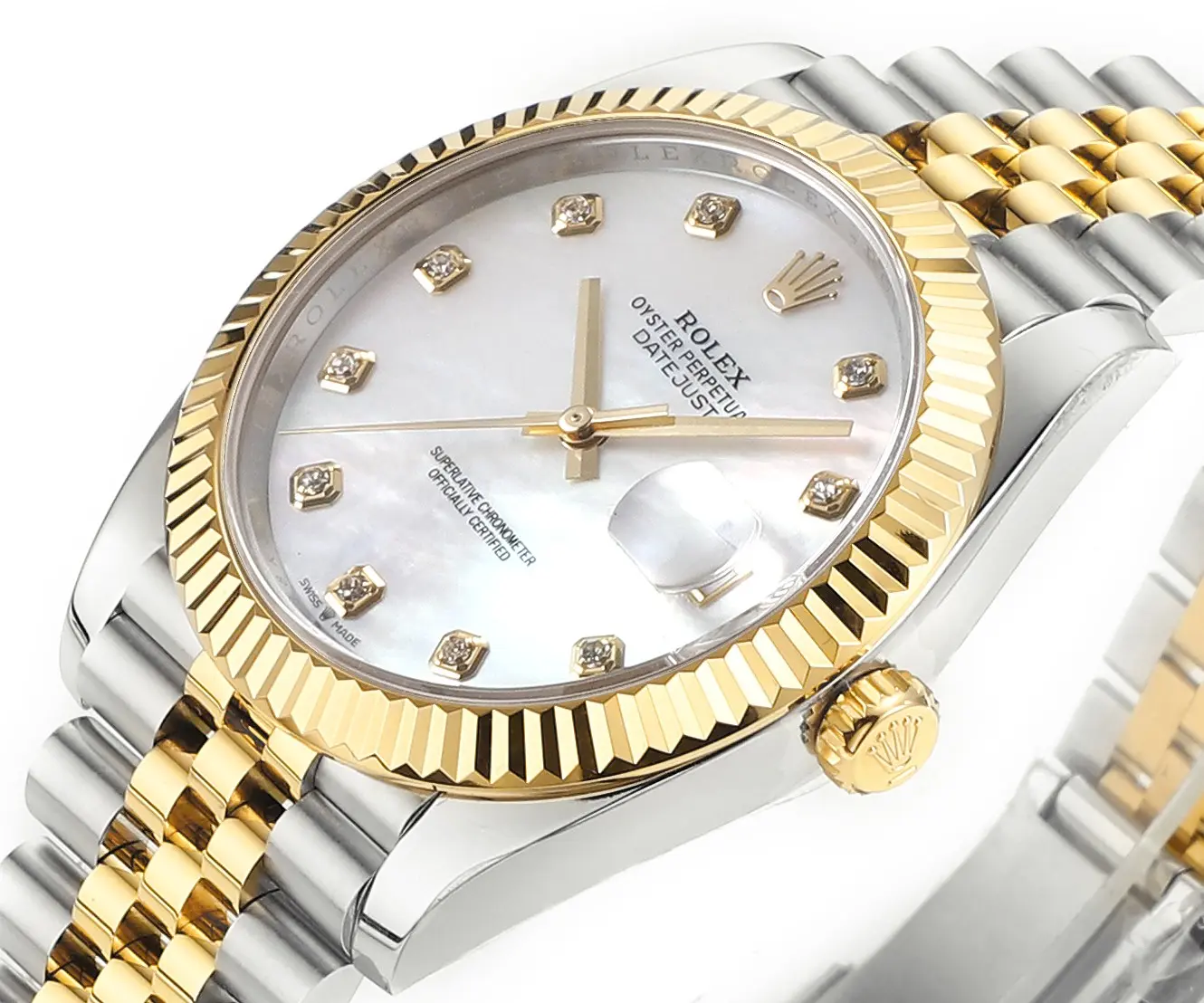 Neat Rolex Datejust 41mm Two-Tone Gold and Steel Watch with Diamond Bezel – Super Clone VSF Watch 307
