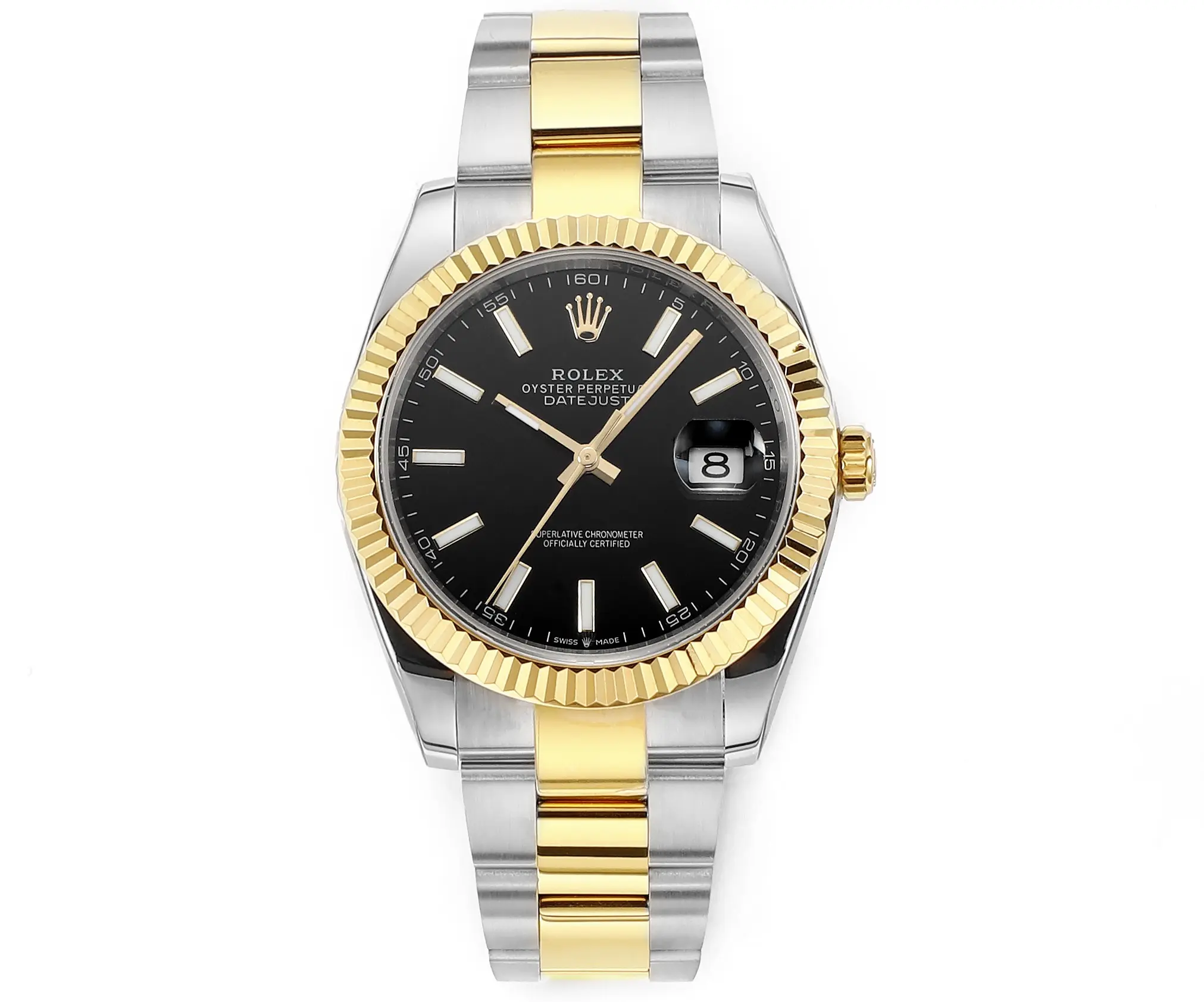 NewStyle VS Factory Rolex Datejust 41mm Watch – Two-Tone Gold Steel, Black Dial, Fluted Bezel, Super Clone VSF Watch 185