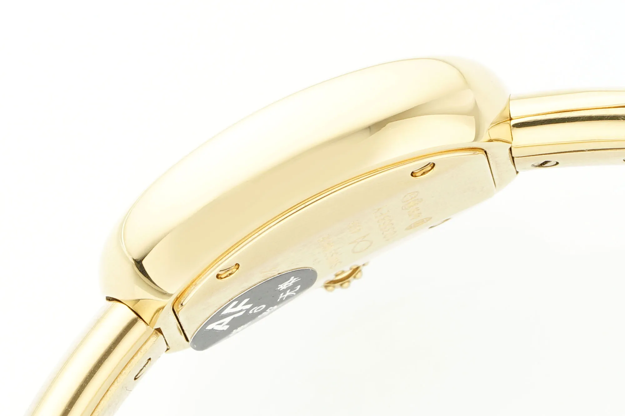 AF Factory Cartier Baignoire Yellow Gold Oval Bangle Watch with Cream Dial, Roman Numerals, and Black Cabochon Crown ModernLook 5431
